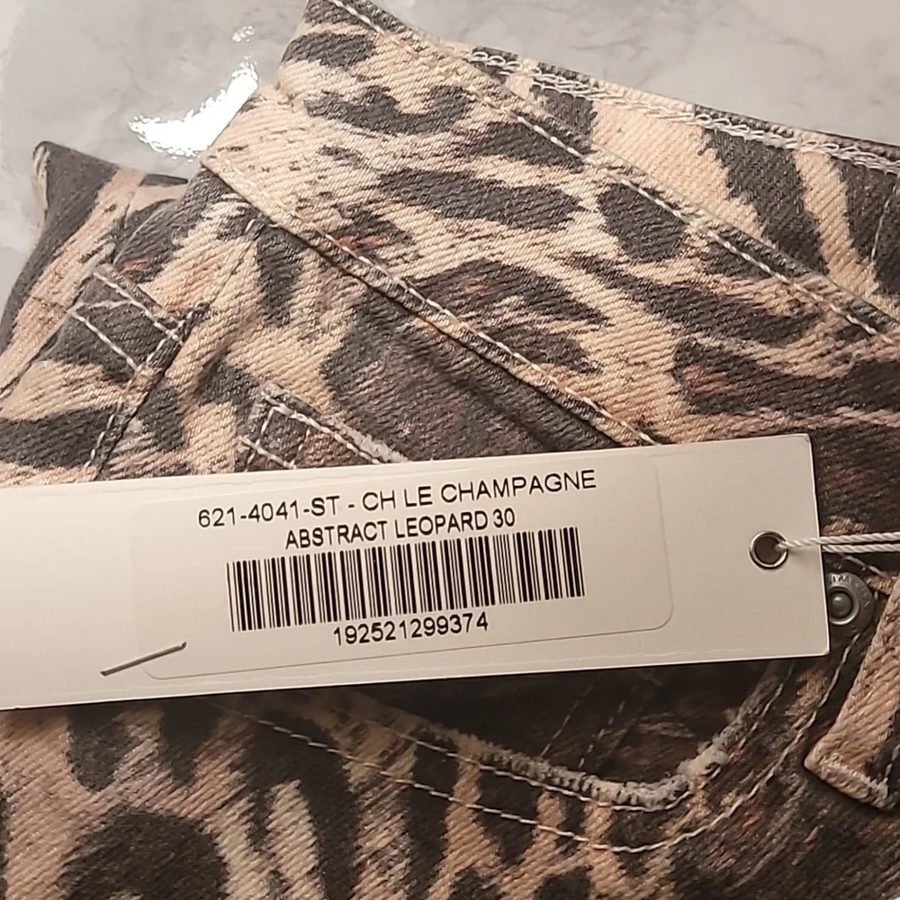 JONATHAN SIMKHAI HIGH RISE ANIMAL PRINT CROPPED JEANS  BROWN SZ 30 - Picture 9 of 10